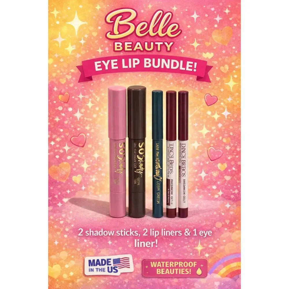 #49-53 $75 Retail Belle Beauty Eye & Lip Bundle! 5 products~